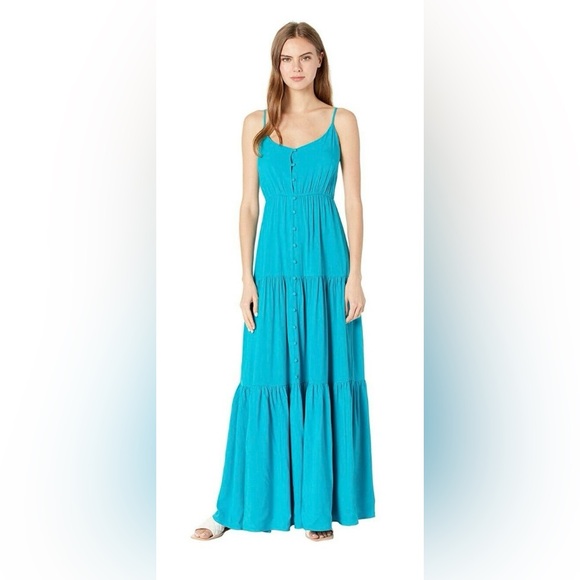 BB Dakota Dresses & Skirts - BB Dakota cerulean blue/teal tiered maxi dress in size S.